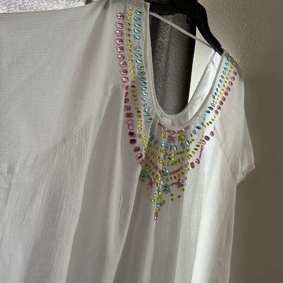 #94.   Roaman’s Swim white Tunic Beatiful plus size 1X - Picture 4 of 10
